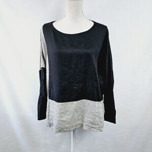 Lisa Bayne Stanza 100% Linen Blouse size Medium